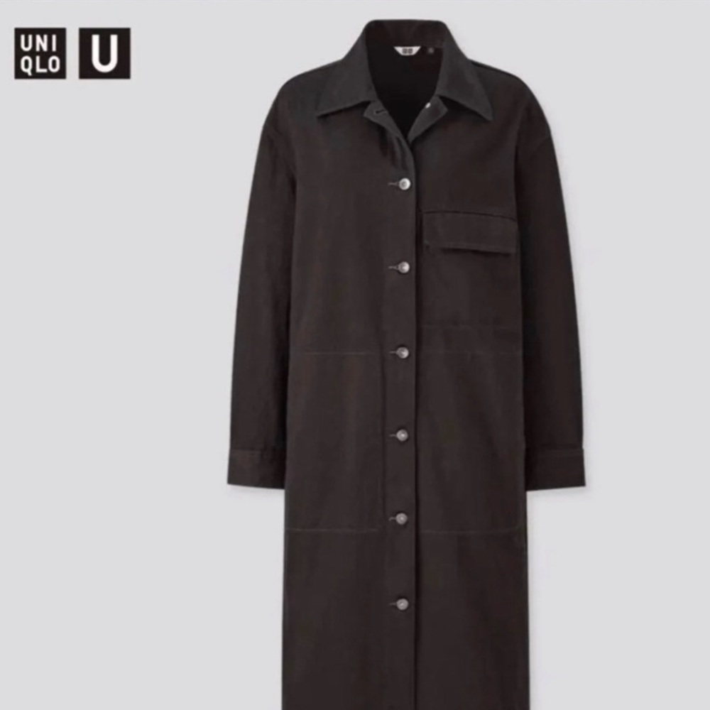 uniqlo u women denim shirt coat large  nwt. *